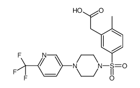2-[2-methyl-5-[4-[6-(trifluoromethyl)pyridin-3-yl]piperazin-1-yl]sulfonylphenyl]acetic acid Structure
