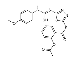 [2-[[5-[(4-methoxyphenyl)carbamothioylamino]-1,3,4-thiadiazol-2-yl]sulfanylcarbonyl]phenyl] acetate结构式