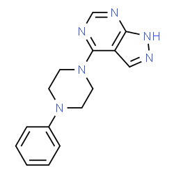 4-(4-phenylpiperazin-1-yl)-2H-pyrazolo[3,4-d]pyrimidine结构式