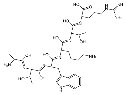 (2S)-2-[[(2S,3R)-2-[[(2S)-6-amino-2-[[(2S)-2-[[(2S,3R)-2-[[(2S)-2-aminopropanoyl]amino]-3-hydroxybutanoyl]amino]-3-(1H-indol-3-yl)propanoyl]amino]hexanoyl]amino]-3-hydroxybutanoyl]amino]-5-(diaminomethylideneamino)pentanoic acid Structure