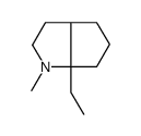 6a-ethyl-1-methyl-2,3,3a,4,5,6-hexahydrocyclopenta[b]pyrrole结构式