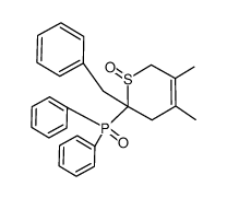 2-Benzyl-2-(diphenyl-phosphinoyl)-4,5-dimethyl-3,6-dihydro-2H-thiopyran 1-oxide结构式