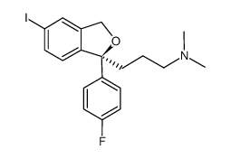 (S)-{3-[5-iodo-1-(4-fluorophenyl)-1,3-dihydroisobenzofuran-1-yl]propyl}dimethylamine结构式