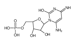 [(2R,3S,4R,5R)-5-(4,6-diamino-2-oxopyrimidin-1-yl)-3,4-dihydroxyoxolan-2-yl]methyl dihydrogen phosphate结构式