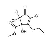 methyl 3,5,5-trichloro-1-hydroxy-4-oxo-2-propylcyclopent-2-enecarboxylate结构式