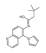3,3-dimethyl-N-(5-pyrrol-1-ylquinolin-6-yl)butanamide结构式