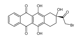 (R)-14-bromo-7-deoxy-4-demethoxydaunomycinone Structure