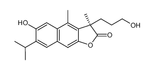 (R)-2,3-dihydro-6-hydroxy-3-(3-hydroxypropyl)-7-isopropyl-3,4-dimethylnaphtho<2,3-b>furan-2-one结构式