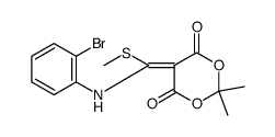 1,3-Dioxane-4,6-dione, 5-[[(2-bromophenyl)amino](methylthio)methylene]-2,2-dimethyl Structure