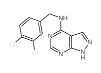 1H-Pyrazolo[3,4-d]pyrimidin-4-amine,N-[(3,4-dichlorophenyl)methyl]-结构式