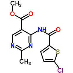Methyl 4-{[(5-chloro-2-thienyl)carbonyl]amino}-2-methyl-5-pyrimidinecarboxylate Structure