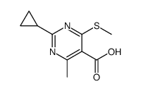 5-Pyrimidinecarboxylic acid, 2-cyclopropyl-4-methyl-6-(methylthio) Structure