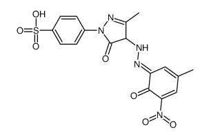 p-[4,5-dihydro-4-[(2-hydroxy-5-methyl-3-nitrophenyl)azo]-3-methyl-5-oxo-1H-pyrazol-1-yl]benzenesulphonic acid structure