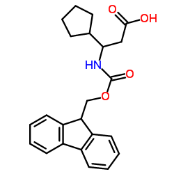 (3S)-3-cyclopentyl-3-(9H-fluoren-9-ylmethoxycarbonylamino)propanoic acid Structure
