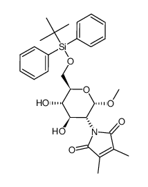 methyl 6-O-tert-butyldiphenylsilyl-2-deoxy-2-dimethylmaleimido-α-D-glucopyranoside结构式