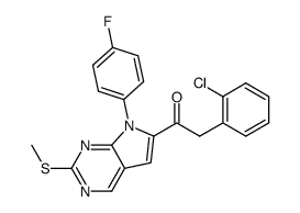 2-(2-chlorophenyl)-1-[7-(4-fluorophenyl)-2-methylsulfanyl-7H-pyrrolo[2,3-d]pyrimidin-6-yl]-ethanone结构式