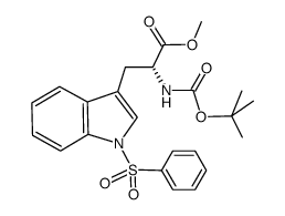 (R)-3-(1-benzenesulfonyl-1H-indol-3-yl)-2-tert-butoxycarbonylamino-propionic acid methyl ester Structure