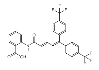 (E)-N-[2-carboxyphenyl]-5,5-bis[4-(trifluoromethyl)phenyl]-2,4-pentadienamide结构式