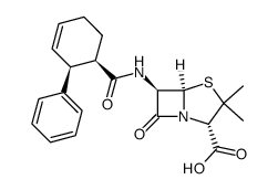 6β-((1RS)-cis-2-phenyl-cyclohex-3-enecarbonylamino)-penicillanic acid结构式