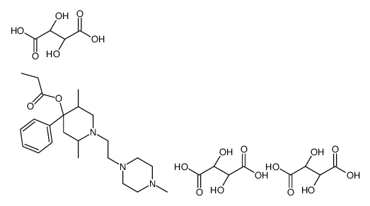 (2R,3R)-2,3-dihydroxybutanedioic acid,[2,5-dimethyl-1-[2-(4-methylpiperazin-1-yl)ethyl]-4-phenylpiperidin-4-yl] propanoate结构式