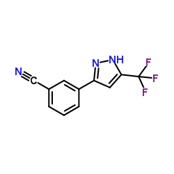 3-[5-(Trifluoromethyl)-1H-pyrazol-3-yl]benzonitrile结构式