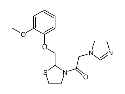 2-imidazol-1-yl-1-[2-[(2-methoxyphenoxy)methyl]-1,3-thiazolidin-3-yl]ethanone结构式