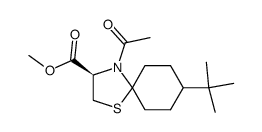 (R)-4-Acetyl-8-tert-butyl-1-thia-4-aza-spiro[4.5]decane-3-carboxylic acid methyl ester Structure