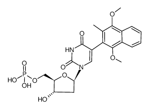 5-(1,4-dimethoxy-3-methyl-2-naphthyl)-2'-deoxyuridine 5'-phosphate结构式