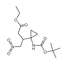 ethyl 3-(1-tert-butoxycarbonylaminocyclopropyl)-4-nitrobutanoate结构式