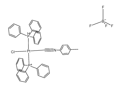 trans-{(PPh3)2Pt(CNC6H4-p-Me)Cl}BF4 Structure