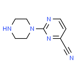 2-Piperazino-4-pyrimidinecarbonitrile结构式