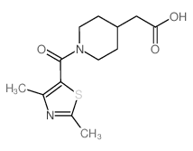 {1-[(2,4-Dimethyl-1,3-thiazol-5-yl)carbonyl]-piperidin-4-yl}acetic acid Structure