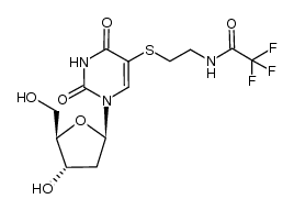 5-[3-(Trifluoroacetamido)-1-thiapropyl]-2'-deoxyuridine结构式