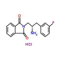 (S)-2-(2-氨基-3-(3-氟苯基)丙基)异吲哚啉-1,3-二酮盐酸盐结构式