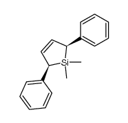 cis-1,1-dimethyl-2,5-diphenyl-1-silacyclopent-3-ene结构式