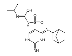 1-[2-amino-4-(3-bicyclo[2.2.1]heptanylamino)pyrimidin-5-yl]sulfonyl-3-propan-2-ylurea结构式