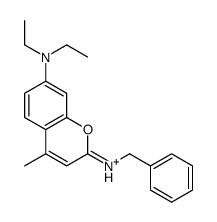 2-benzylamino-4-methyl-7-diethylaminobenzopyrylium结构式