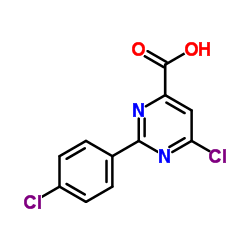6-Chloro-2-(4-chlorophenyl)-4-pyrimidinecarboxylic acid Structure