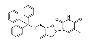 3'-deoxy-3'-C-methylidene-5'-O-(triphenylmethyl)thymidine结构式