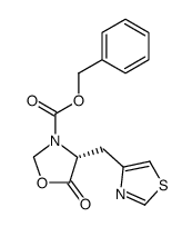 4-((R)-3-benzyloxycarbonyl-5-oxo-4-oxazolidinone)methylthiazole结构式
