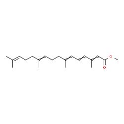 2,​4,​6,​10,​14-​Hexadecapentaenoic acid, 3,​7,​11,​15-​tetramethyl-​, methyl ester结构式