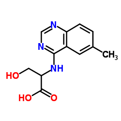 3-HYDROXY-2-(6-METHYL-QUINAZOLIN-4-YLAMINO)-PROPIONIC ACID结构式