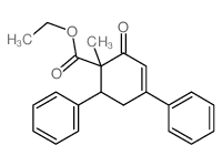 3-Cyclohexene-1-carboxylicacid, 1-methyl-2-oxo-4,6-diphenyl-, ethyl ester结构式