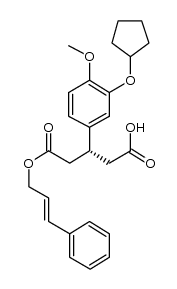 (R)-3-(3-cyclopentyloxy-4-methoxyphenyl)pentanedioic acid monocinnamyl ester结构式