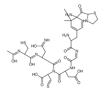 cyclo(N-acetylcysteinyl-asparaginyl-dimethylthioprolyl-(4-aminomethyl)phenylalanyl-glycyl-aspartyl-cysteine)结构式
