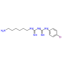 N-(6-Aminohexyl)-N'-(4-chlorophenyl)imidodicarbonimidic diamide structure