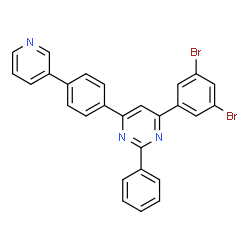 Pyrimidine, 4-(3,5-dibromophenyl)-2-phenyl-6-[4-(3-pyridinyl)phenyl]-结构式