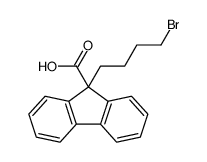 9H-Fluorene-9-carboxylic acid, 9-(4-bromobutyl)- structure