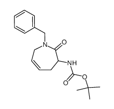 (+/-)-tert-butyl (1-benzyl-2-oxo-2,3,4,7-tetrahydro-1H-azepin-3-yl)carbamate结构式