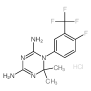 1,3,5-Triazine-2,4-diamine, 1-[4-fluoro-3-(trifluoromethyl)phenyl]-1,6-dihydro-6,6-dimethyl-, monohydrochloride结构式